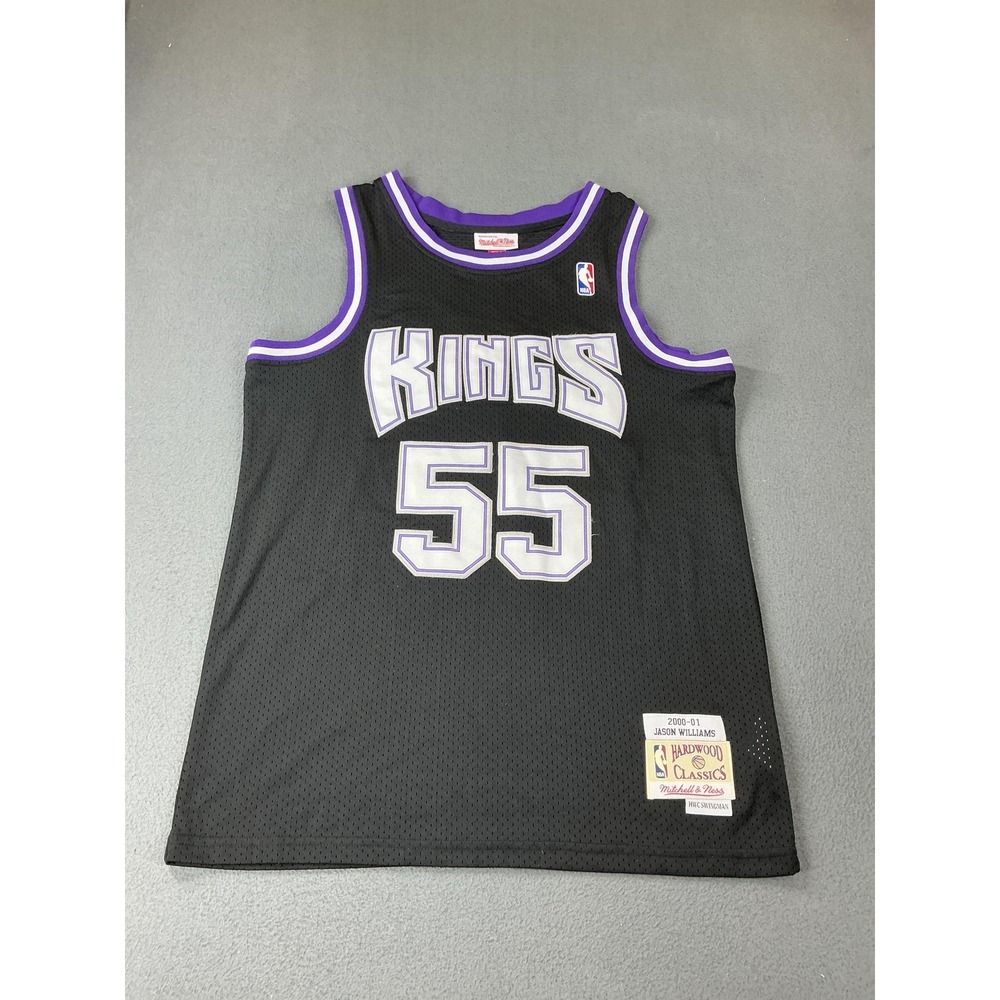 Sacramento Kings Jersey Mens L Black NBA Mitchell & Ness Jason Williams 55
